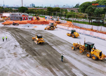 Tecnologia 3D em máquinas Cat®: a inovação por trás da piscina de ondas em São Paulo 